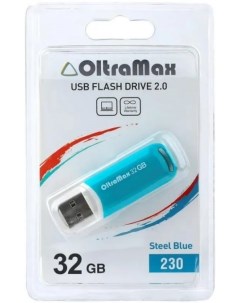 Накопитель USB 2 0 32GB OM 32GB 230 St Blue 230 стальной синий Oltramax