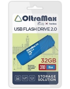 Накопитель USB 2 0 32GB OM 32GB 310 Blue 310 синий Oltramax