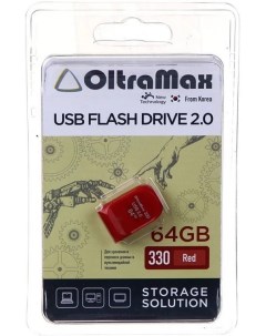 Накопитель USB 2 0 64GB OM 64GB 330 Red 330 красный Oltramax