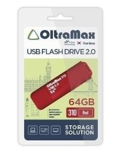 Накопитель USB 2 0 64GB OM 64GB 310 Red 310 красный Oltramax