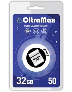 Накопитель USB 2 0 32GB OM032GB mini 50 W 50 белый Oltramax