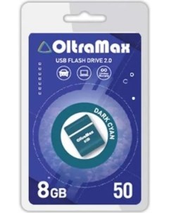 Накопитель USB 2 0 8GB OM 8GB 50 Dark Cyan 50 тёмно голубой Oltramax