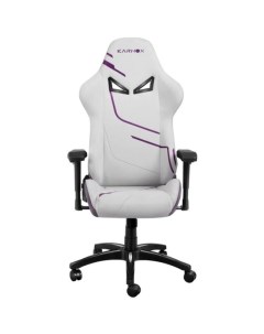 Кресло игровое HERO Genie Edition бело фиолетовое ткань поясничная поддержка нейлоновая крестовина д Karnox