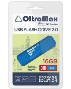 Накопитель USB 2 0 16GB OM 16GB 310 Blue 310 синий Oltramax