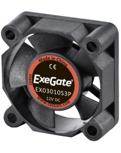 Вентилятор EX03010S3P EX281210RUS Вентилятор EX03010S3P 30x30x10 мм подшипник скольжения 3pin 9000rp Exegate