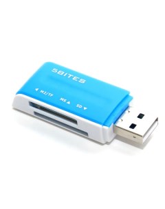 Карт ридер RE2 102BL USB2 0 All in One USB Plug blue 5bites