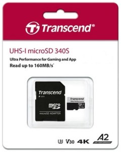 Карта памяти 128GB TS128GUSD340S UHS I U3 microSDXC w adapter A2 Ultra Performance R W 160 125 MB s Transcend