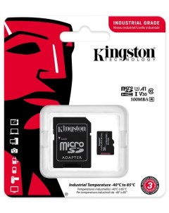 Промышленная карта памяти MicroSDHC 16Gb SDCIT2 16GB сlass 10 UHS I U3 V30 A1 TLC в режиме pSLC с ад Kingston