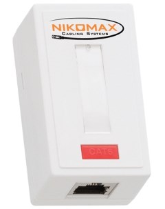 Компьютерная розетка настенная NMC WO1SE2 WT 1 порт Кат 6 RJ45 8P8C 110 KRONE T568A B на печатной пл Nikomax