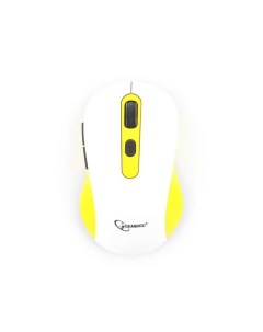 Мышь Wireless MUSW 221 белый жёлтый 5кн колесо кнопка 800 1200 1600DPI 2 4ГГц Gembird
