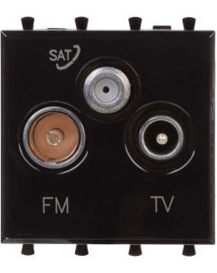Розетка 4402532 TV FM SAT модульная Черный квадрат 2 модуля Avanti Dkc