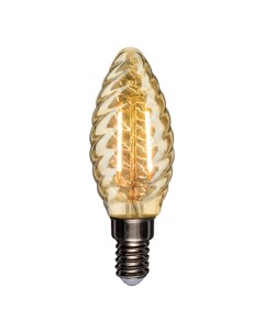 Лампа 604 119 филаментная витая свеча LCW35 7 5 Вт 600 Лм 2400K E14 золотистая колба Rexant