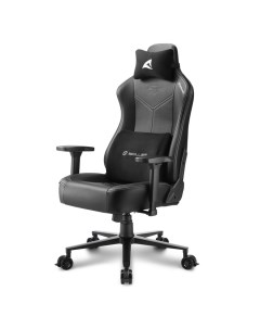 Кресло игровое SGS30 BK WH чёрно белое до 130кг синтетическая кожа регулируемый угол наклона механиз Sharkoon
