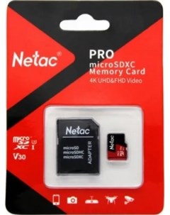 Карта памяти MicroSDHC 32GB NT02P500PRO 032G R P500 Extreme Pro SD adapter retail Netac