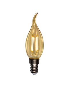 Лампа 604 117 филаментная свеча на ветру CN37 9 5 Вт 950 Лм 2400K E14 золотистая колба Rexant