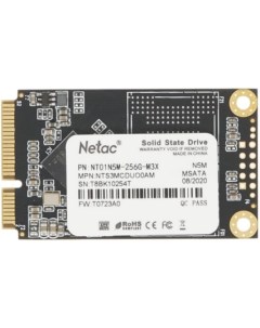 Накопитель SSD mSATA NT01N5M 256G M3X N5M 256GB SATA 6Gb s 3D NAND TLC 540 490MB s 140TBW Retail Netac