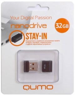Накопитель USB 2 0 32GB QM32GUD NANO B Nano чёрный Qumo