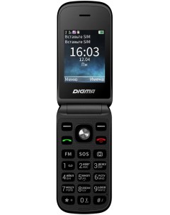 Мобильный телефон VOX FS240 VT2074MM black 32Mb 2Sim 2 44 240x320 0 08Mpix GSM900 1800 FM черный 149 Digma