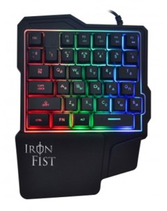 Клавиатура 701G IRON FIST черный USB for gamer LED подставка для запястий Oklick