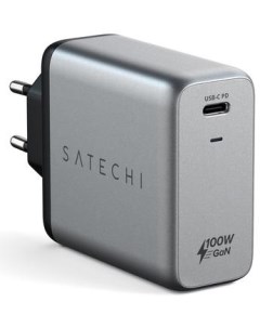 Зарядное устройство сетевое ST UC100WSM EU 100W USB C PD GaN Wall Charger Space Gray Satechi