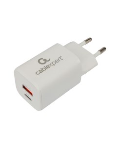 Зарядное устройство Cablexpert USB Type C 3А QC3 0 PD White MP3A PC 42 Gembird