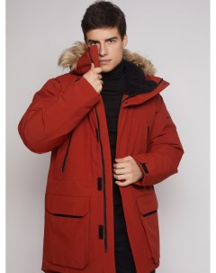 Тёплая удлинённая куртка парка с капюшоном и съёмной опушкой из экомеха Zolla