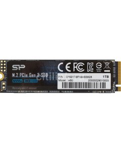 SSD накопитель M Series SP001TBP34A60M28 1ТБ M 2 2280 PCIe 3 0 x4 NVMe Silicon power