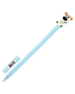 Ручка шариковая Собачка с топпером синяя 0 7 мм 1 шт Юнландия