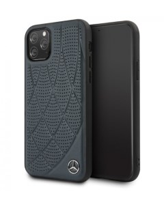 Чехол Mercedes Bow Quilted perforated Hard Leather iPhone 11 Pro Синий Cg mobile