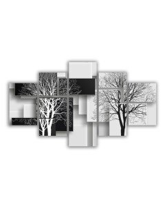 Картина Модульная картина Черно белые деревья 140х80 Красотища