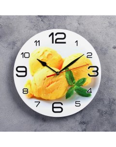 Часы настенные серия Кухня Мороженое с мятой 24 см стрелки микс Nobrand