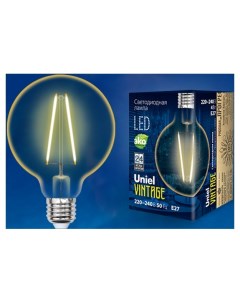 Лампа светодиодная филаментная E27 4W LED G80 4W GOLDEN E27 GLV21GO UL 00000903 Uniel