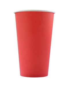 Стакан одноразовый для холодных и горячих напитков Эконом бумажный красный 400 мл 50 штук Malungma