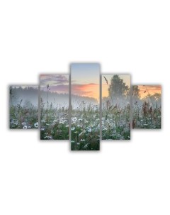 Картина Модульная картина Ромашковое поле 140х80 Красотища