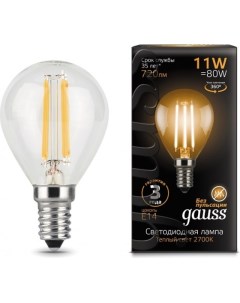 Лампа LED Filament 11W 105801111 2700K E14 шар Gauss