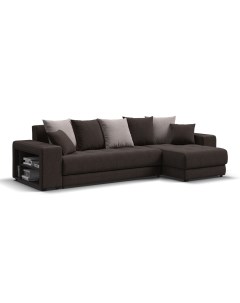 Угловой диван кровать Дубай 2 0 рогожка Malmo шоколадный Много мебели