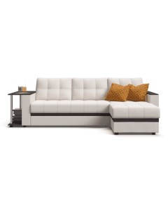 Угловой диван кровать Атланта Люкс экокожа белая Много мебели