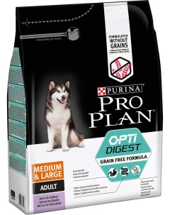 Сухой корм для собак OptiDigest Medium Large Adult индейка 4шт по 2 5кг Pro plan