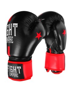 Перчатки боксерские соревновательные 10 унций цвет черный красный Fight empire