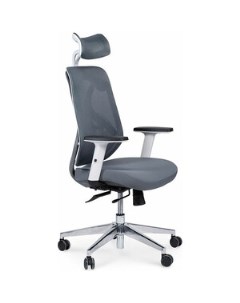 Офисное кресло Имидж gray YS 0817H D T W белый пластик серая сетка серая ткань Norden