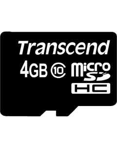 Карта памяти 4GB TS4GUSDC10 MicroSDHC class 10 Transcend