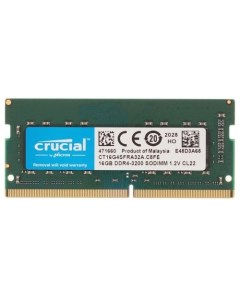 Модуль памяти SODIMM DDR4 16GB CT16G4SFRA32A PC4 25600 3200MHz CL22 260pin 1 2V Crucial