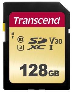 Карта памяти 128GB TS128GSDC500S SDXC Class 10 U3 V30 500S MLC Transcend