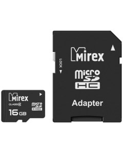 Карта памяти 16GB 13613 ADTMSD16 microSDHC Class 4 SD адаптер Mirex