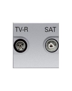 Розетка N2251 3 PL телевизионная TV R SAT одиночная с накладкой серебро Abb