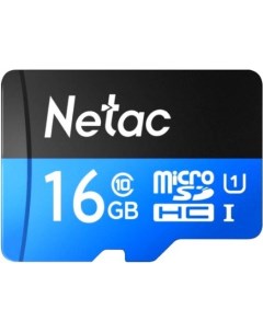 Карта памяти MicroSDHC 16GB NT02P500STN 016G R с SD адаптером 80MB s Netac