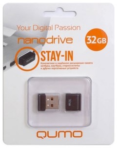 Накопитель USB 2 0 16GB QM16GUD NANO B Nano чёрный Qumo
