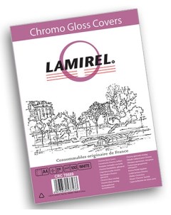 Обложка LA 78689 Lamirel Chromolux A4 картонные глянцевые белый 230г м 100шт Fellowes
