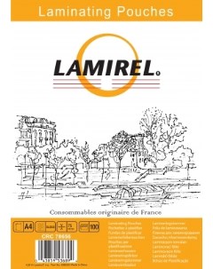 Пленка LA 78656 для ламинирования Lamirel А4 75мкм 100шт Fellowes