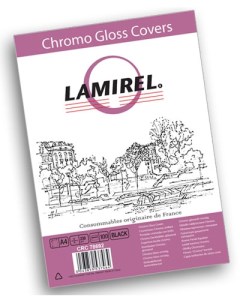 Обложка LA 78692 Lamirel Chromolux A4 картонные глянцевые черный 230г м 100шт Fellowes